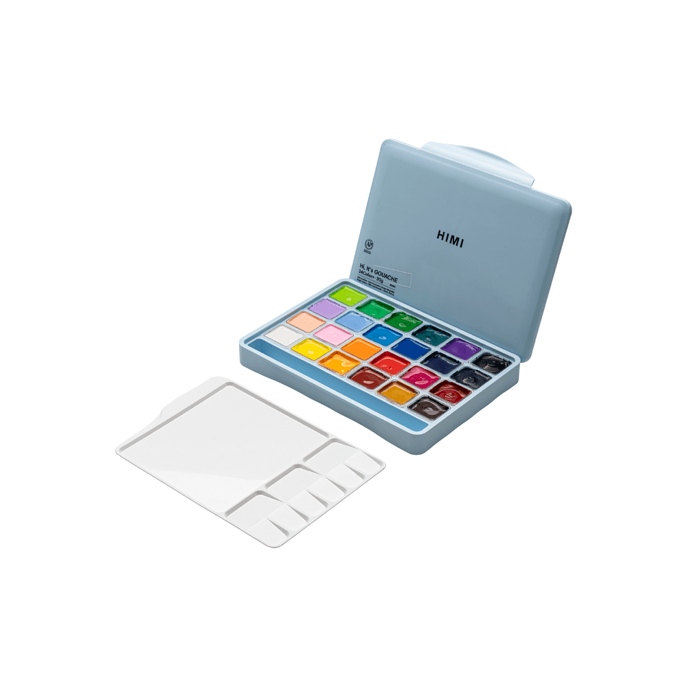 Гуашь "Himi Miya Jelly Cup", 24 цвета, 30 мл, ассорти, синий футляр - 4