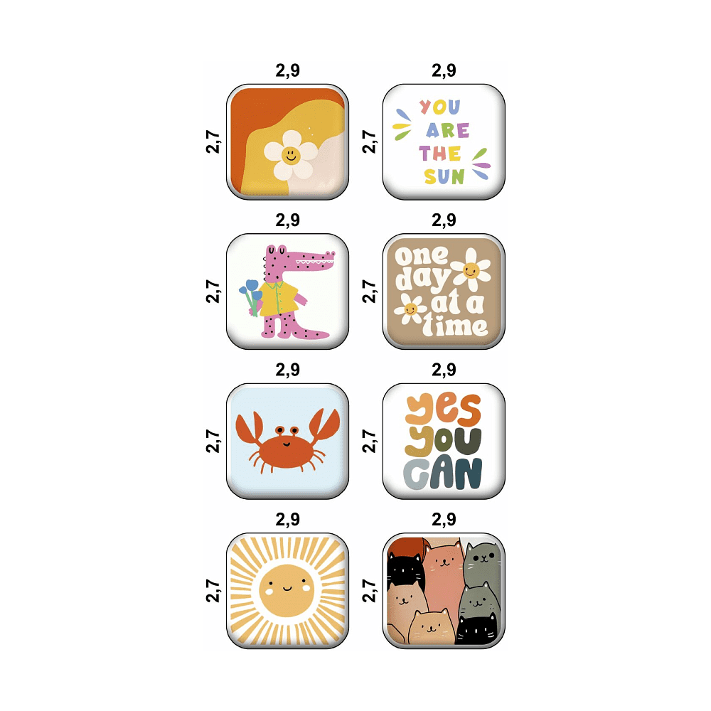 Набор наклеек объемных "Рандом №2", А6, 1 лист, 8 шт. - 2