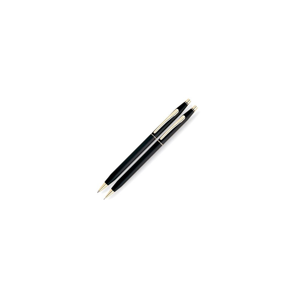 Набор "Cross Classic Century Classic Black": ручка шариковая автоматическая и карандаш автоматический, черный, золотистый