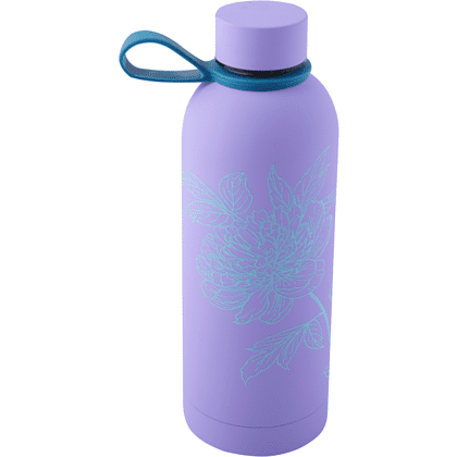 Термос "Девушка с пионами", 500 мл, фиолетовый