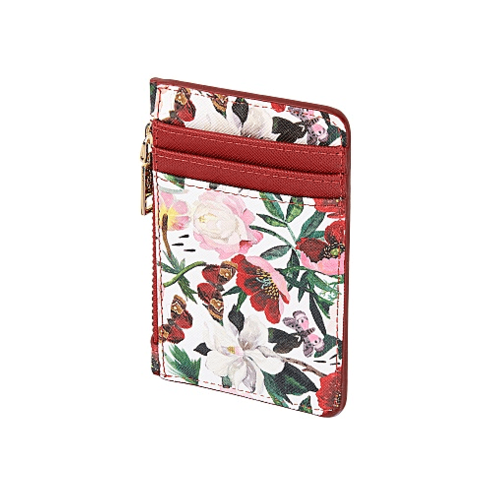 Футляр для визитных и кредитных карт "Flora. Пионы", белый, красный