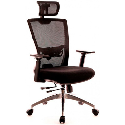 Кресло для руководителя EVERPROF "Polo", ткань, сетка, металл, черный