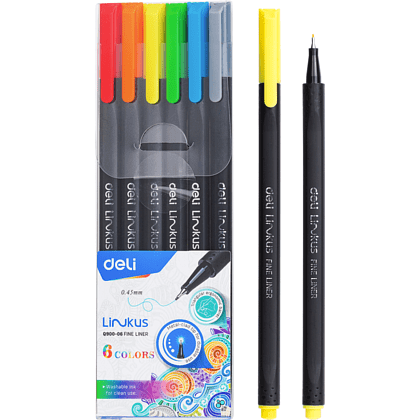 Ручка-лайнер "Linkus", 0.45 мм, 6 шт, ассорти - 2