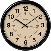 Часы настенные круглые "21200281", пластик, черный