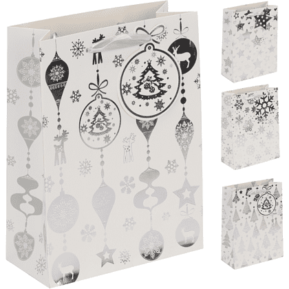 Пакет бумажный подарочный 17*23*8 см "Winter Pattern" ассорти