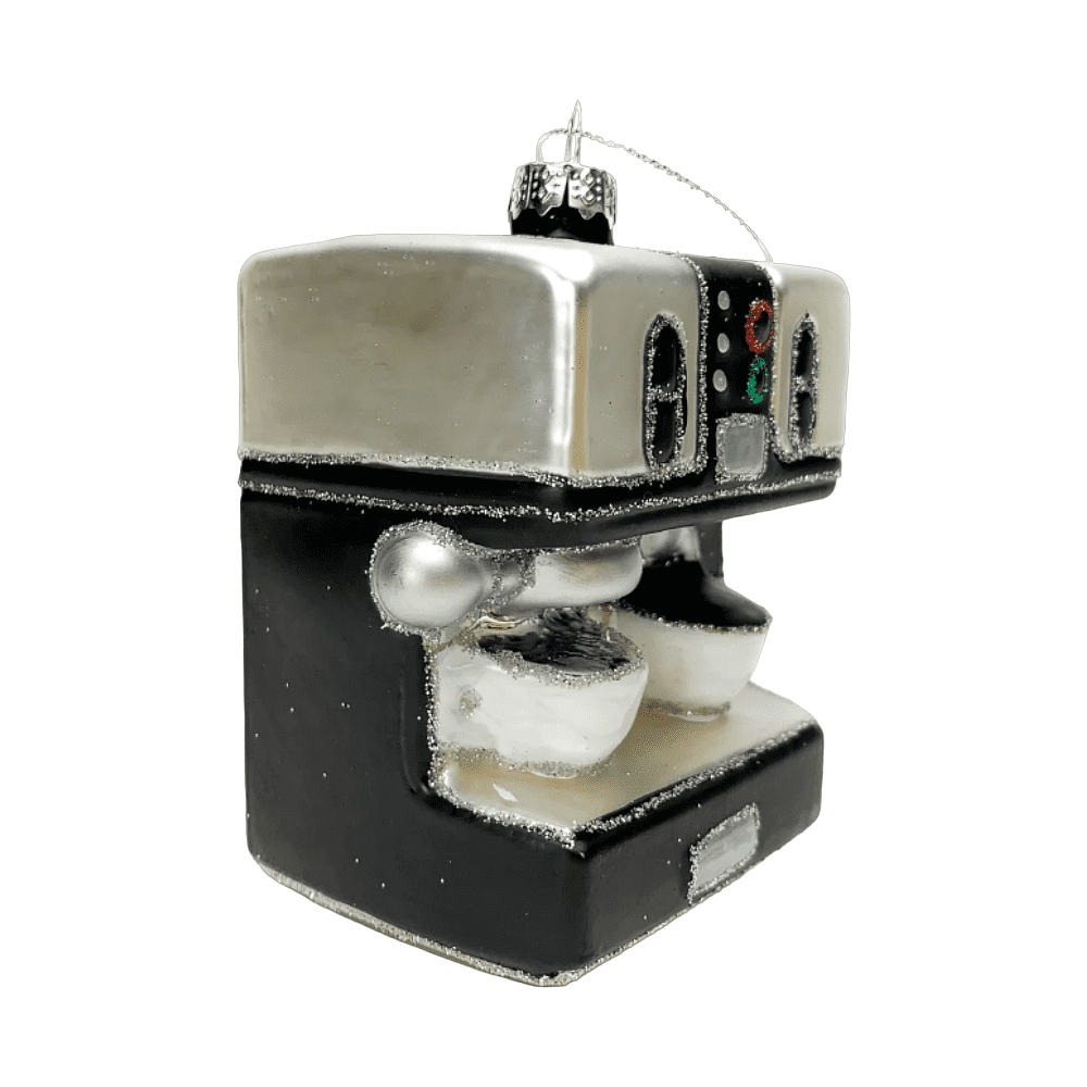 Украшение елочное "Espresso Machine", 8 см, стекло, черный, серебряный - 2