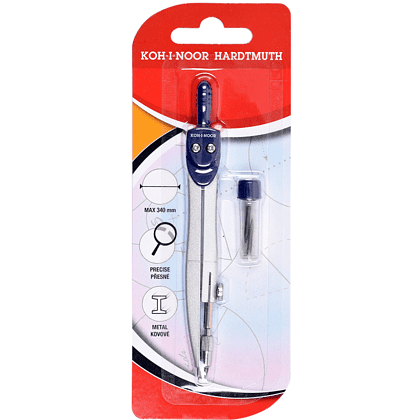 Циркуль "Koh-i-noor 4901BL" + грифели, блистер