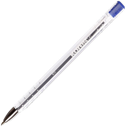 Ручка шариковая "K11", 0.7 мм, прозрачный, стерж. синий