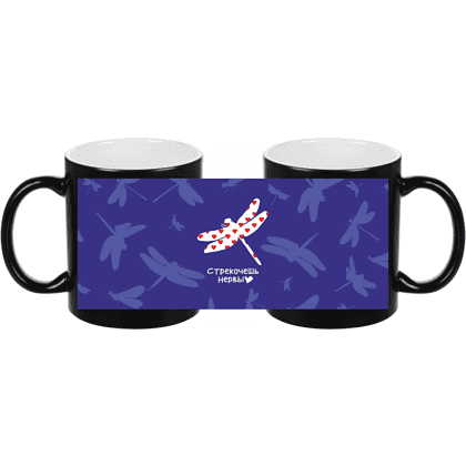 Кружка керамическая "Стрекочешь нервы", 330 мл, черный