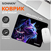Коврик для мыши "Neon Cat", 250х200х2 мм, ткань, черный - 7