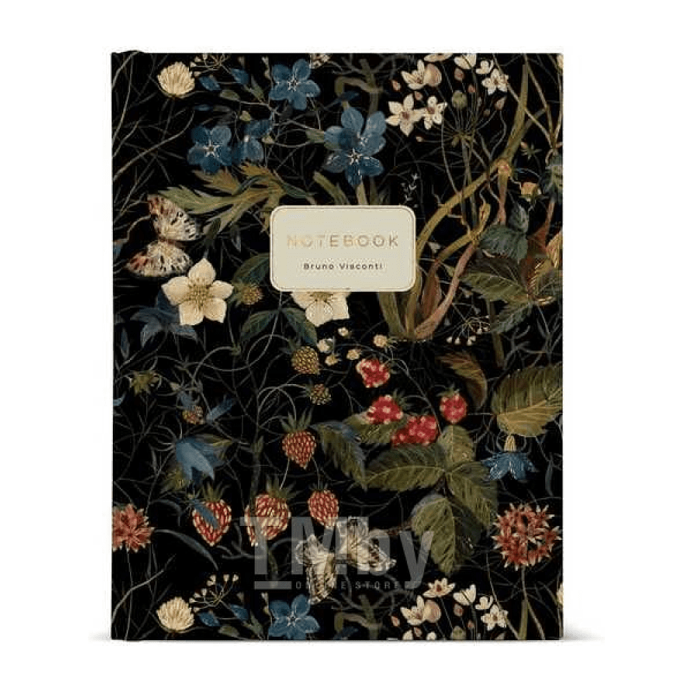 Тетрадь "Flora. Лесные ягоды", A5, 80 листов, клетка, черный