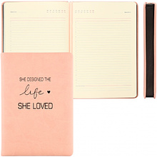 Ежедневник недатированный "FIORENZO Pastel soft touch", A5, 168 листов,  розовый, срез черный