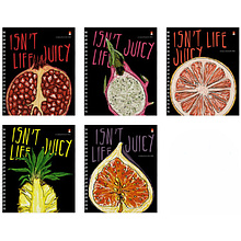 Тетрадь "Juicy life", А5+, 96 листов, клетка, ассорти