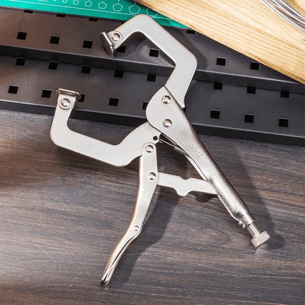 Клещи Deli YS DL20011, зажимные, С-образные с фиксатором, 280 мм - 4