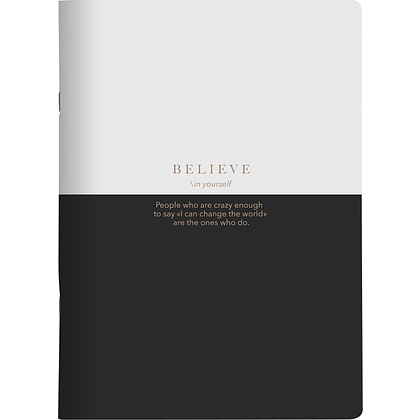 Тетрадь "Believe айвори полоса", А4, 48 листов, клетка, белый