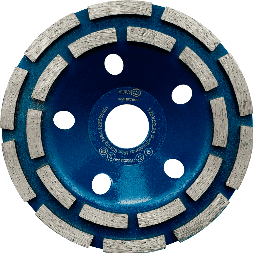 Чашка алмазная по бетону Krugo Master, 125x22.23 мм, двухрядная