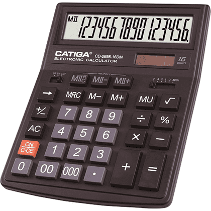 Калькулятор настольный CD-2698-16DM Catiga, 16-разрядный, пластик, черный, -30%