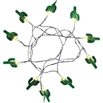 Гирлянда электрическая LED "Нить" с насадками "Кактус", 2 м, тепло-белый