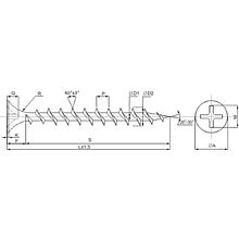 Саморез 4.2х90 мм для монтажа ГКЛ к дереву, фосфат, 250 шт.