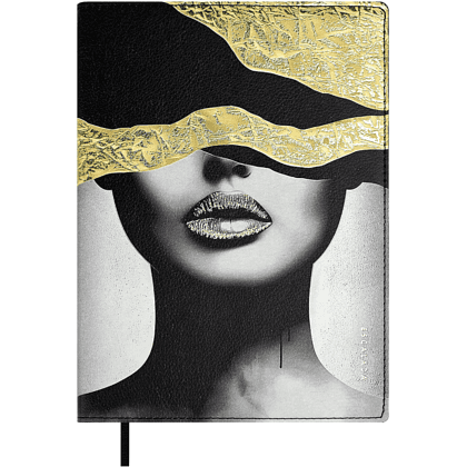 Книга записная "Красотка в золоте", А5+, 120 листов, клетка, чёрный