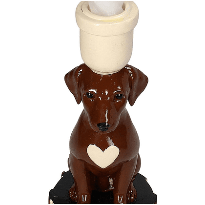 Подсвечник полирезиновый "Dachshund", 7.5х10х21.5 см, коричневый - 2