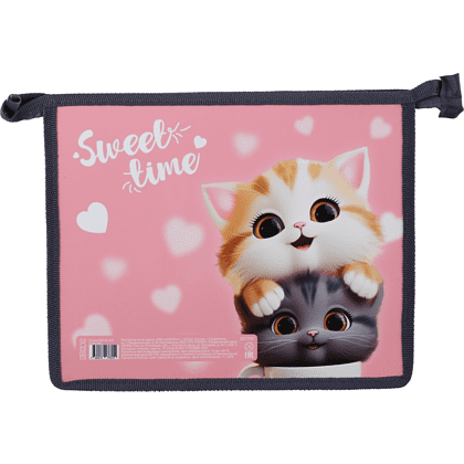 Папка для тетрадей "Cute cats",  А5, розовый, черный