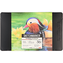 Цветные карандаши акварельные "Sketchmarker Универсальный", набор 36 цветов, жестяной пенал