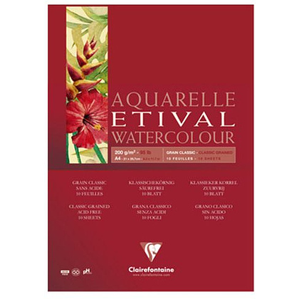 Блок-склейка бумаги для акварели "Etival" Classic Grain, А3, 200 г/м2, 10 листов
