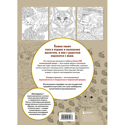 Раскраска "Раскраска Кототерапия. Котики, которые успокаивают", Анастасия Токарева - 2