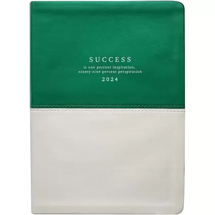 Ежедневник датированный InFolio "Success" на 2024 год, А5, 352 страницы, белый, зеленый