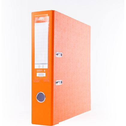 Папка-регистратор "Deli", А4, 75 мм, оранжевый