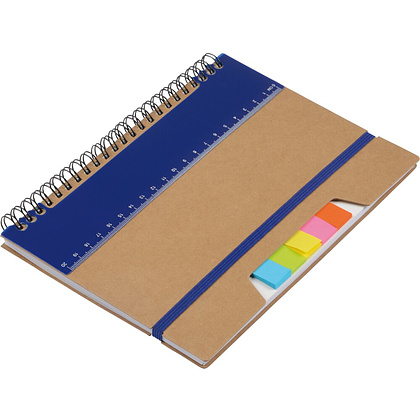 Блокнот с бумагой для заметок "Rulerz", А5, 70 листов, нелинованный, светло-коричневый, синий