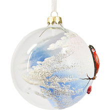 Шар елочный декоративный "Снегири-2", d10 см, разноцветный