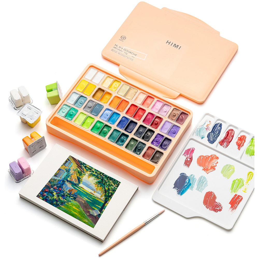 Краски гуашевые "Himi Jelly Cup", 48 цветов, персиковый футляр - 6