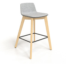 Высокий стул "Narbutas TANGO", гобелен, дерево, металл, темно-изумрудный меланж, -15%