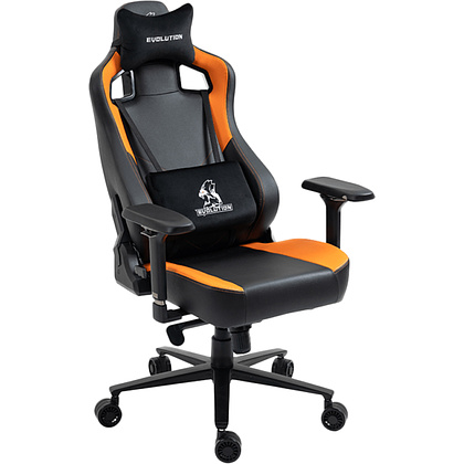 Кресло игровое Evolution Project A, экокожа, металл, черный, оранжевый - 5