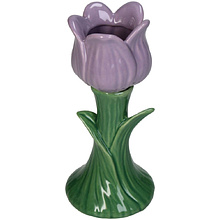 Ваза «Tulip», фаянс, лиловый, зеленый