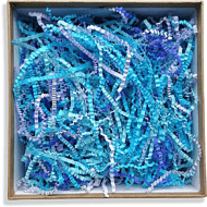 Наполнитель бумажный, гофрированный, 3 мм, 50 г, синее ассорти