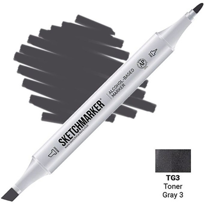 Маркер перманентный двусторонний "Sketchmarker", TG3 серый тонированный №3