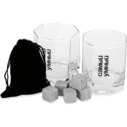 Набор для виски "Самый умный", прозрачный, серый