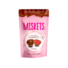 Конфеты "Miskets", 80 гр, клубника в молочном шоколаде
