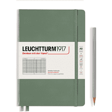 Блокнот "Leuchtturm1917. Smooth Colours", А5, 251 страница, в клетку, на резинке, оливковый