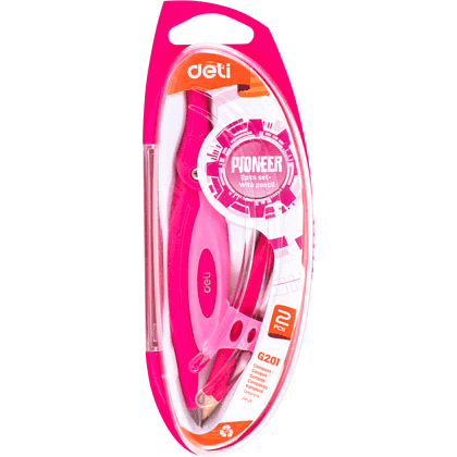 Циркуль "Deli EG20102", с карандашом, футляр, ассорти - 4