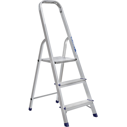Лестница-стремянка Алюмет АМ703, алюминиевая, матовая, 3 ступени