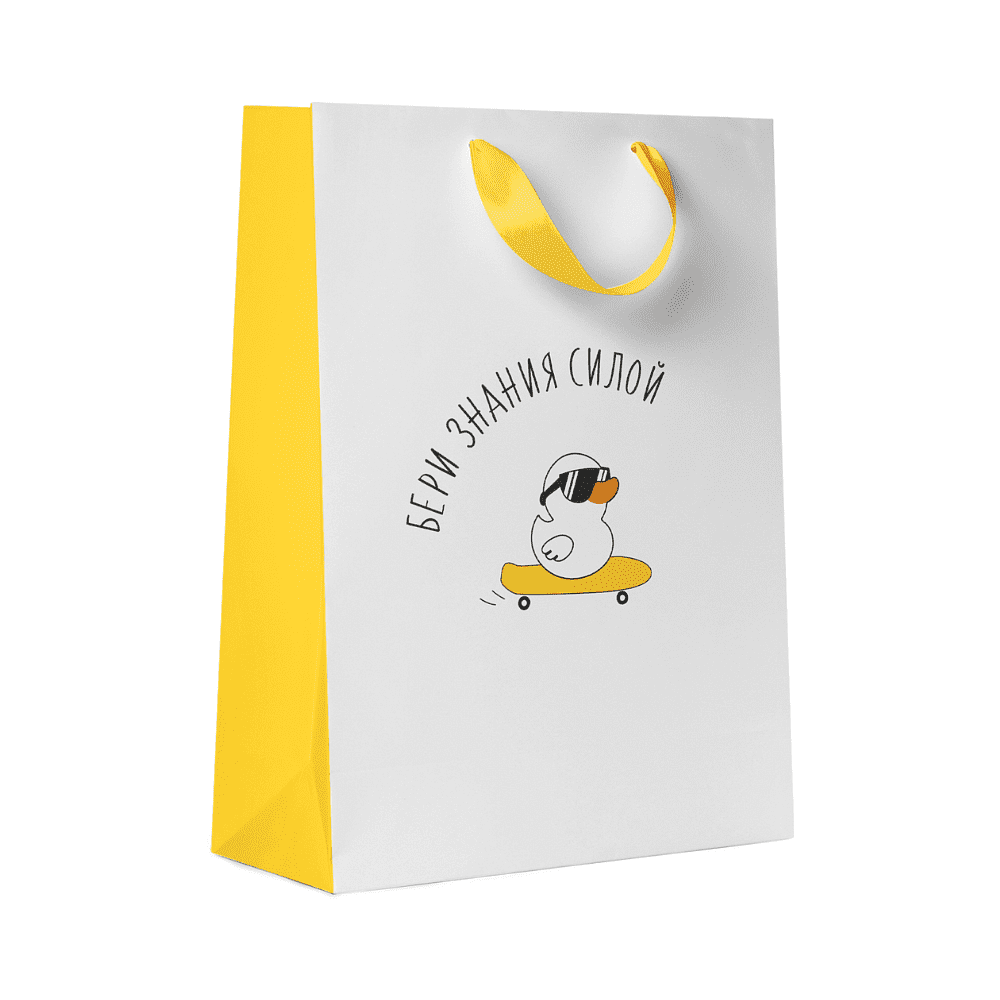 Пакет бумажный подарочный "Утки/Панды", 25.5х31.5х11 см, ассорти