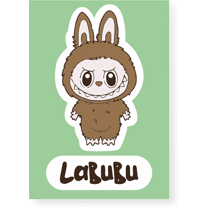 Стикер 3D "Labubu коричневая"