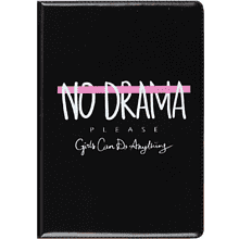 Обложка для паспорта "No Drama", черный