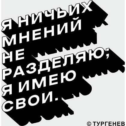 Кружка "Я ничьих мнений не разделяю, я имею свои", Тургенев, керамика, 330 мл, белый, черный - 2