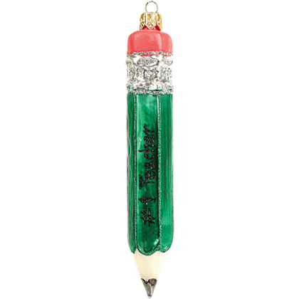 Украшение елочное "Pencil", 11 см, стекло, зеленый