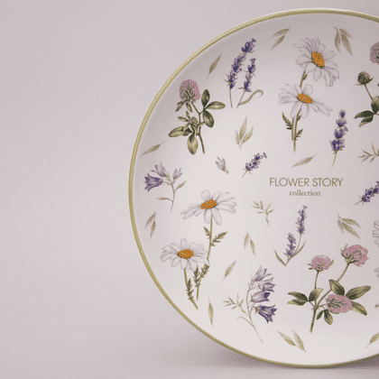 Тарелка керамическая "Flower story", 26 см, белый - 2
